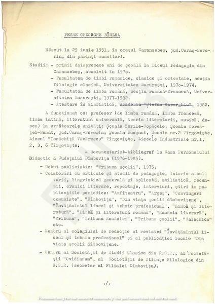 M-1353-1 - PETRE GHEORGHE BÂRLEA